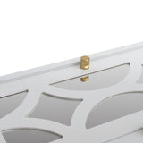 2 drawer nightstand - White Mirrored Nightstandwith Gold Legs