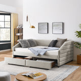 Full Size Daybed with Two Drawers Trundle