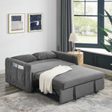 Modern Convertible Sofa Bed with 2 Detachable Arm Pockets
