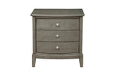 Nightstand Gray Finish Birch Veneer Nickel Hardware