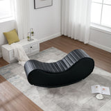 Rocking Leisure chair for back stretching - bench, Relax Yoga Chaise Leather Curved Sofa