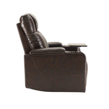 Recliner with USB Charging Port and Hidden Arm Storage 2 Cup Holders Design and 360° Swivel Tray