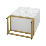 2 drawer nightstand - White Mirrored Nightstandwith Gold Legs