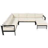 multi-person outdoor sofa set, suitable for gardens, backyards, and balconies.