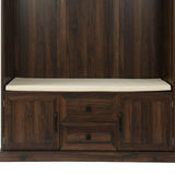 Hall Tree Cabinet with 3 Hooks, Coat Hanger, Entryway Bench, Storage Bench
