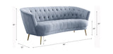 Sofa w/2 Pillows, Light Gray Velvet