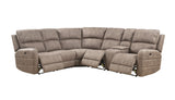 Olwen Mocha Nubuck Power Recliner Sectional Sofa w/ USB Port
