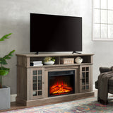 Classic TV Media Stand Modern Entertainment with 23" Fireplace Inset