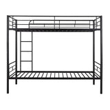 Twin Over Twin Metal Bunk Bed (Black)