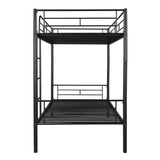 Twin Over Twin Metal Bunk Bed (Black)