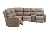 Olwen Mocha Nubuck Power Recliner Sectional Sofa w/ USB Port