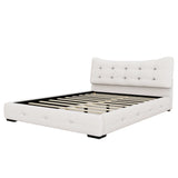 Upholstered Queen Bed with Ergonomic Wingback Headboard