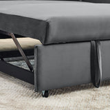 Sofa Bed, 3-in-1 Versatile Velvet with Adjustable Backrest
