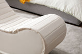 White Rocking Leisure chair for back stretching - bench, Relax Yoga Chaise Leather Curved Sofa