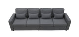 4-Seater Modern Linen Fabric Sofa with Armrest Pockets