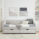 Twin Size Daybed with Drawers Upholstered