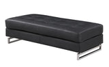 Black Genuine Leather Ottoman