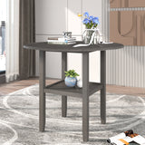 Farmhouse 3 Piece Round Counter Height Kitchen Dining Table Set