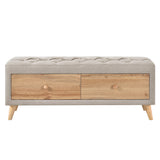 Queen 4-Piece Bedroom Set Platform Bed with Two Nightstands and Storage Bench