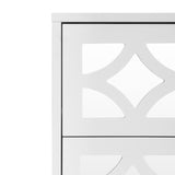 2 drawer nightstand - White Mirrored Nightstandwith Gold Legs