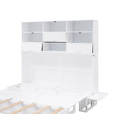 Queen Size Murphy Bed with Bookcase