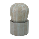 Antique Blue Heavy Outdoor Cement Fountain Antique Blue - Urn Design Water feature For Home Garden, Lawn, Deck & Patio