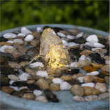 Antique Blue Contemporary Cement Water Fountain, Outdoor Bird Feeder / Bath Fountain