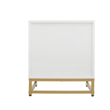 2 drawer nightstand - White Mirrored Nightstandwith Gold Legs