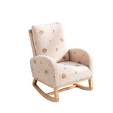 Beige Modern Rocking Chair for Nursery, Bedroom etc
