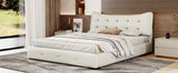 Upholstered Queen Bed with Ergonomic Wingback Headboard
