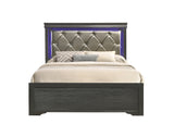 Queen 5 Pc Tufted Upholstery LED Bedroom set