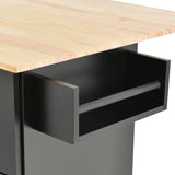 Rolling Mobile Kitchen Island with Solid Wood Top