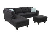 Left Hand Facing Sofa & Chaise with Ottoman