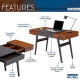 Writing Desk - Dual Side & Pull-Out Front Drawer