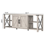 68" TV Stand Wood Metal TV Console Industrial Entertainment Center Farmhouse with Storage Cabinets and Shelves, Grey Walnut