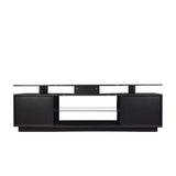 Black TV Stand for 80 Inch TV Stands, Media Console Entertainment Center Television Table, 2 Storage Cabinet with Open Shelves for Living Room Bedroom