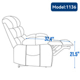 High Back Large Size Beige Chenille Power Lift Recliner Chair with 8-Point Vibration Massage and Lumbar