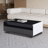 Modern Smart Coffee Table with Built-in Fridge, Bluetooth Speaker