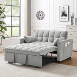Modern Velvet Loveseat Futon Sofa Couch Pullout Bed