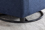 Navy Blue Fabric Swivel Rocking Chair
