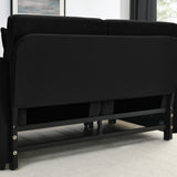 Black Convertible Sofa Bed Loveseat with Pull Out Bed
