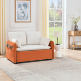 Convertible Sofa Bed w/2 Removable Armrests w/USB Power Port