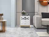 2 drawer nightstand - White Mirrored Nightstandwith Gold Legs
