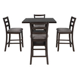 5-Piece Wooden Counter Height Dining Set