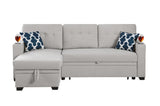 Sectional with storage chaise and cupholder armrest