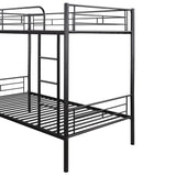 Twin Over Twin Metal Bunk Bed (Black)