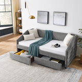 Twin Size Daybed with Two Drawer Trundle