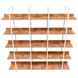 5 Tier Bookcase Home Office Open Bookshelf, Vintage Industrial Style Shelf, MDF Board, White Metal Frame, Brown
