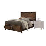 Oak Queen Bed with Storage