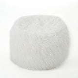 White Glam Faux Fur 5 Foot Bean Bag